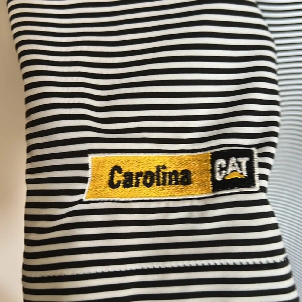 Peter Millar Quail Hollow Carolina CAT Stripe Black White Performance Polo XXL